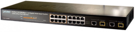 FGSW-1828PS, Switch 16x 10/100 (8x PoE), 2x 1000 2x SFP 19", Planet