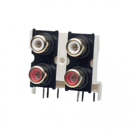 59-1-4, Cinch/phono panel socket red/white, -