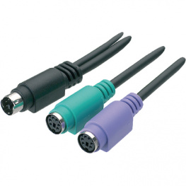 PB-555-Y, Y- cable 0.6 m PS/2 - 2x PS/2 m - f, Maxxtro