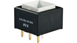 UB215KKW016CF, Переключатель: кнопочный; Пол: 2; SPDT; 5A/125ВAC; ON-(ON), NKK Switches (NIKKAI, Nihon)