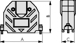 3357-6225-1C, D-Sub metallized hood 25P, 3M