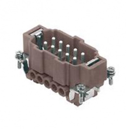 CNEM 10 RY, CNE RY, 10 poles + earth, male insert, with male contacts, silver plated, ILME