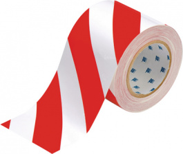 104378, Floor Marking Tape Red / White 101.6 mmx30 m, Brady