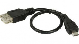 CCGP60570BK02, USB 2.0 Cable USB Micro-B Plug - USB A Socket 200mm Black, Nedis (HQ)