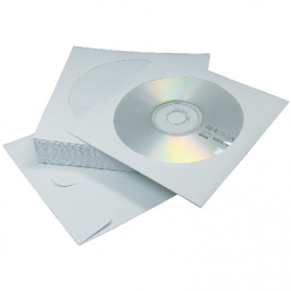 MX-CD-ENV-100-1, CD/DVD paper bags 100Stk.,white, Maxxtro