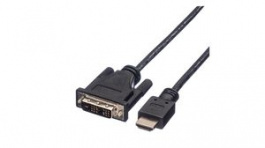 11.04.5516, Video Cable, DVI-D 18 + 1-Pin Male - HDMI Plug, 1920 x 1080, 1.5m, Roline