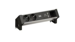937.001, Desk Outlet with Custom Module DESK 2 2x DE Type F (CEE 7/3) Socket / USB-A Socket - GST18i3 Plug 200mm, Bachmann