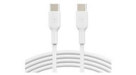CAB003BT1MWH, Cable USB-C Plug - USB-C Plug 1m White, BELKIN