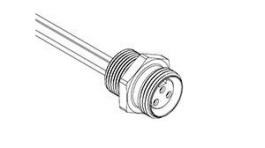 1200110013, Micro-Change (M12) Receptacle 4 Poles M12x1 Threads Female (Straight) to Leads 0.30m (11.81") Length Front Panel Mount, Molex