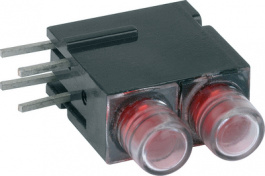1801.2235, LED; в корпусе; красный; 3,9мм; Кол-во диод: 2; 20мА; 60°; 1,2?4мкд, Mentor