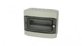 7350003, Enclosure 319x144x259mm Light Grey / Transparent Polycarbonate IP65, Fibox