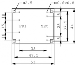 FL 4/8, PCB Transformer 4 VA 2 x 8VAC, BLOCK