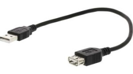 CCGP60010BK02, USB 2.0 Cable USB A Plug - USB A Socket 200mm Black, Nedis (HQ)