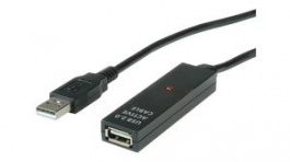 12.99.1111, USB 2.0 Active Repeater Cable USB A Plug - USB A Socket 30m Black, Value
