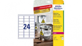 L4773-8, Weatherproof Labels, 24, Permanent, 63.5 x 33.9 mm, Zweckform