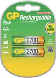 GPRH272C44 [2 шт], NiMH rechargeable battery 1.2 V 2500 mAh, GP Batteries