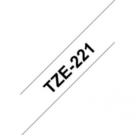 TZE-221, Label Tape 9 mm Black on White 8 m, Brother