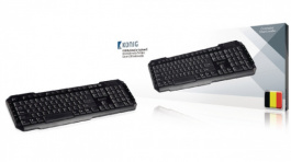 CSKBMU100BE, USB Multimedia Keyboard BE USB Black, KONIG
