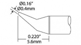 UFT-7CN5504R, Soldering Tip Bent, Conical 0.4mm, Metcal