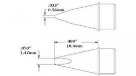 HCV-9CH0015S, Soldering cartridge Chisel 1.47mm, Metcal