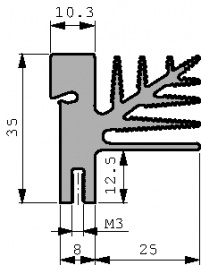 SK 482/50/SA, Heat sink 50 mm 4.6 K/W black anodised, Fischer Elektronik