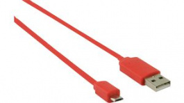 CCGP60410RD10, USB 2.0 Flat Cable USB A Plug - USB Micro-B Plug 1m Red, Nedis (HQ)
