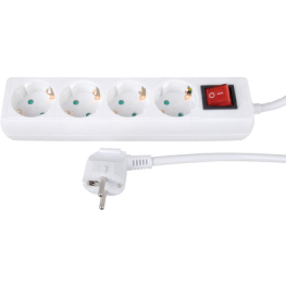 DY-B-04KP-W1, Outlet strip 4 Protective contact DE - 1.5 m, Maxxtro