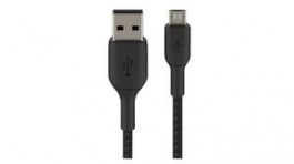 CAB007BT1MBK, Braided Cable USB-A Plug - USB Micro-B Plug 1m Black, BELKIN