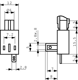 AT2, Adapter for signal lamps 12 VAC/VDC, SIGNAL-CONSTRUCT