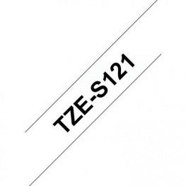 TZE-S121, Label Tape 9 mm Black on Transparent 8 m, Brother