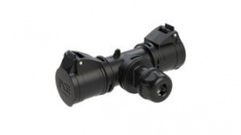 94325002, Branch Adapter with Cable Gland 2x CEE 230V Black, PC Electric