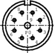 99 4625 00 09 Coupler plug, 9-pin 623 Poles=9 Male