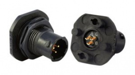 UTS78E3P, Panel Mount Plug Circular Connector, 3 Plug Contacts, Souriau Esterline Sunbank