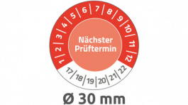 6928, Inspection Plate, 10 sheets/80 labels diam. 30 mm, Red, Zweckform