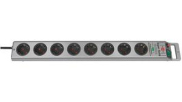 1153340318, Outlet Strip 8 Schuko Type F Silver CEE 7/4, Brennenstuhl