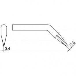 S37, Soldering tip Chisel-shaped, bent 5.0 mm, Weller
