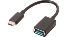 CCGP61710BK02, USB 3.0 Cable USB C Plug - USB A Socket 200mm Black, Nedis (HQ)
