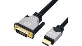 11.04.5871, DVI.D (24+1) - HDMI Cable m-m Black 2 m, Roline