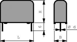 B32524-Q3225-K, Capacitor 2.2 uF 250 VDC 100 VAC, TDK-Epcos