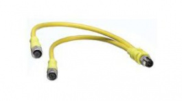 1200680211, Ultra-Lock (M12) to Micro-Change (M12) In-Line Splitter 4 Pole 1 x 4-Pole Male to 2 x 3-Pole Female 0.34mm² TPE 0.3m, Molex