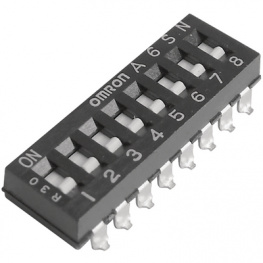 A6SN2101, Переключатель: DIP-SWITCH; Кол-во секций:2; ON-OFF; 0,025A/24ВDC, Omron