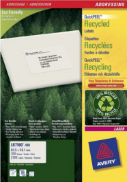 LR3475, Recycled Universal labels 70 x 36 mm, Zweckform