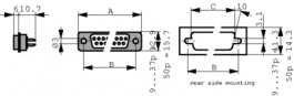 V42254-A1115-C237, D-Sub plug 37P, TE Connectivity
