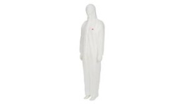 4500W2XL, Protective Coverall, XXL, Polyester/Polypropylene / Polyethylene Laminate, White, 3M