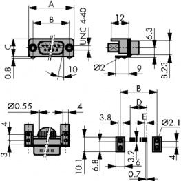 DTS 25 PYCSMD2 UN-TR, D-Sub plug SMD 25P, Deltron swiss
