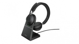 26599-999-989, Headset, Evolve 2-65, Stereo, On-Ear, 20kHz, Bluetooth, Black, Jabra