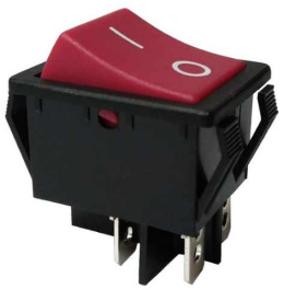 RND 210-00552, Power Rocker Switch, Black, On-Off, RND Components