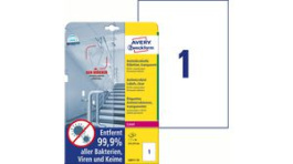 L8011-10 [10 шт], Safety Label, Rectangular, Transparent, Film, Anti-Microbial, 10pcs, Zweckform