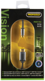 PROV1702, HDMI cable with Ethernet 2 m Black, PROFIGOLD