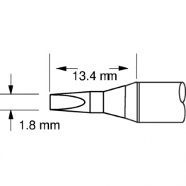 SFV-CH18AR, Soldering Tip Chisel / Narrow 1.8 mm 390 °C, Metcal